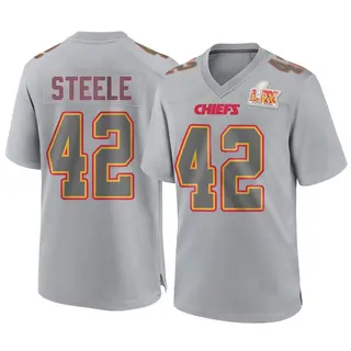 Game Youth Carson Steele Kansas City Chiefs Nike Atmosphere Fashion Super Bowl LIX Jersey - Gray