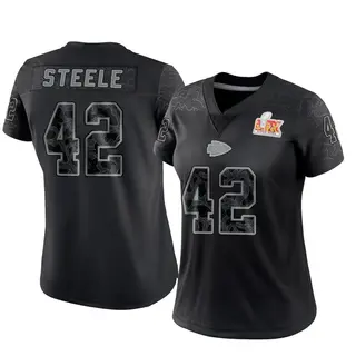Limited Women's Carson Steele Kansas City Chiefs Nike Reflective Super Bowl LIX Jersey - Black