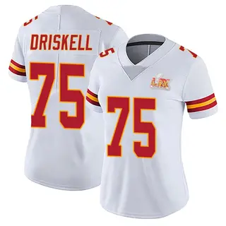 Limited Women's Ethan Driskell Kansas City Chiefs Nike Vapor Untouchable Super Bowl LIX Jersey - White