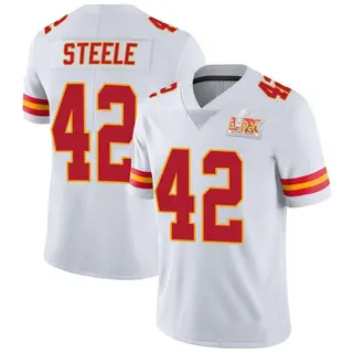 Limited Youth Carson Steele Kansas City Chiefs Nike Vapor Untouchable Super Bowl LIX Jersey - White