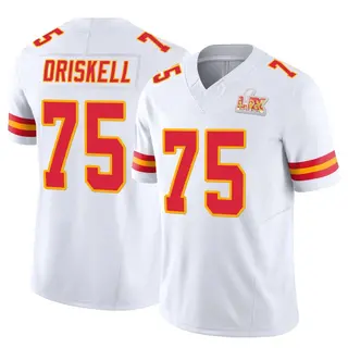 Limited Youth Ethan Driskell Kansas City Chiefs Nike Vapor F.U.S.E. Super Bowl LIX Jersey - White