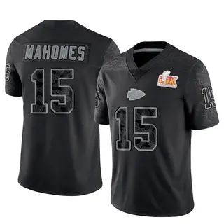 Limited Youth Patrick Mahomes Kansas City Chiefs Nike Reflective Super Bowl LIX Jersey - Black