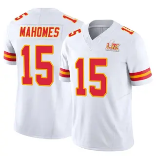 Limited Youth Patrick Mahomes Kansas City Chiefs Nike Vapor F.U.S.E. Super Bowl LIX Jersey - White